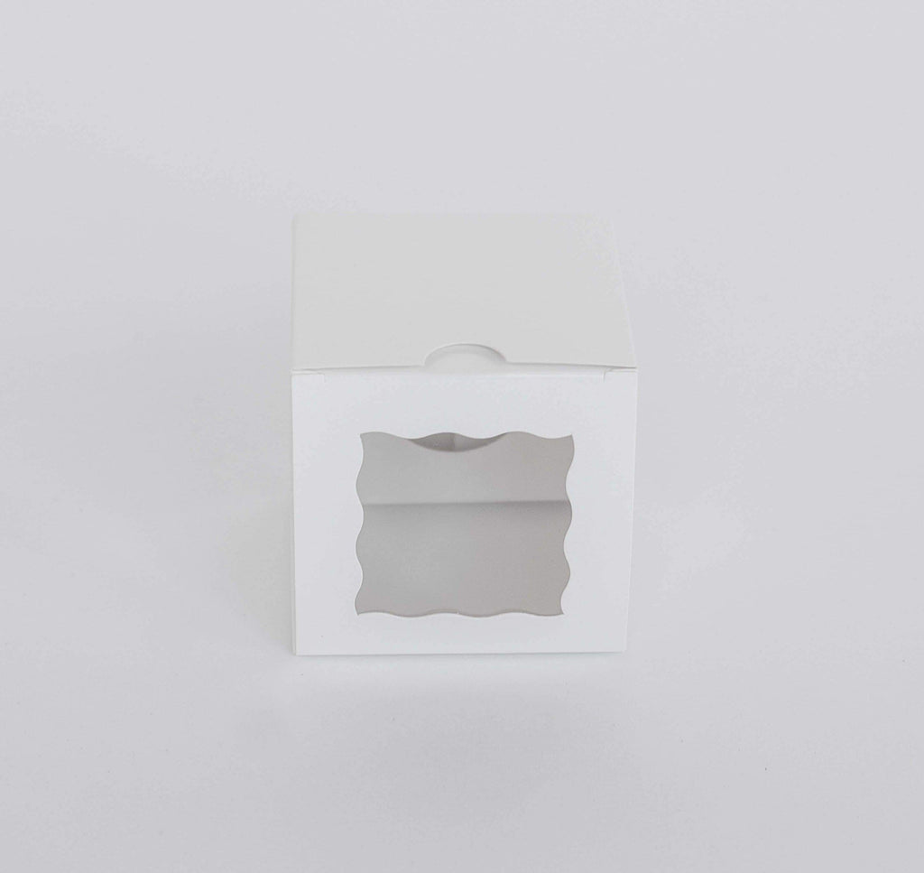 BOXXD™ CupcakeBoxes 1 Regular Cupcake Boxes with Clear Window - Gloss White