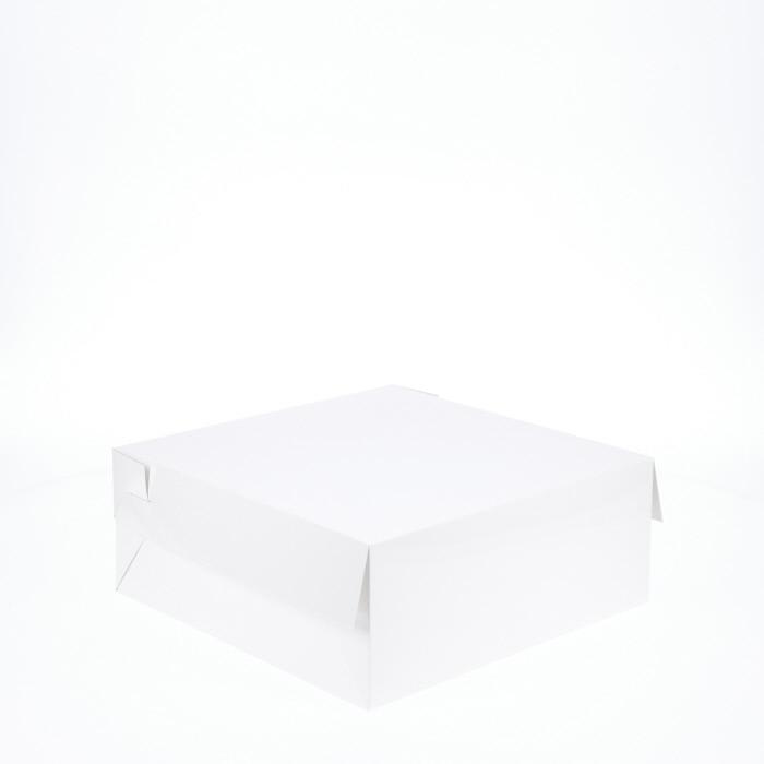 BOXXD™ CakeBoxes 10” Inch x 10” Inch x 4” Inch Low Height Cake Box with Top Cover - Gloss White