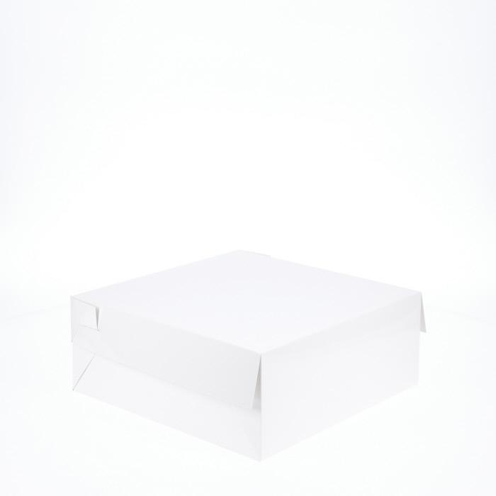 BOXXD™ CakeBoxes 10” x 10” x 4” Low Height Cake Dessert Box with Top Cover - Gloss White