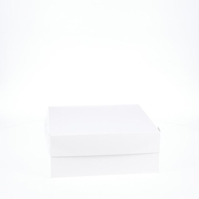 BOXXD™ CakeBoxes 10” x 10” x 4” Low Height Cake Dessert Box with Top Cover - Gloss White