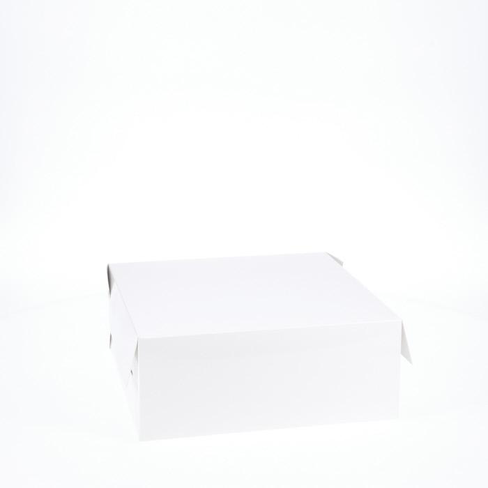 BOXXD™ CakeBoxes 10” x 10” x 4” Low Height Cake Dessert Box with Top Cover - Gloss White