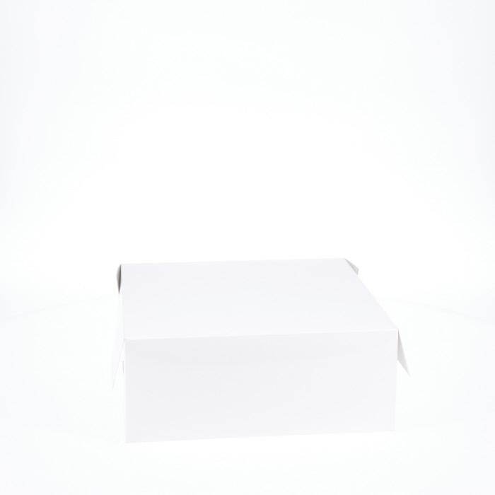 BOXXD™ CakeBoxes 10” x 10” x 4” Low Height Cake Dessert Box with Top Cover - Gloss White