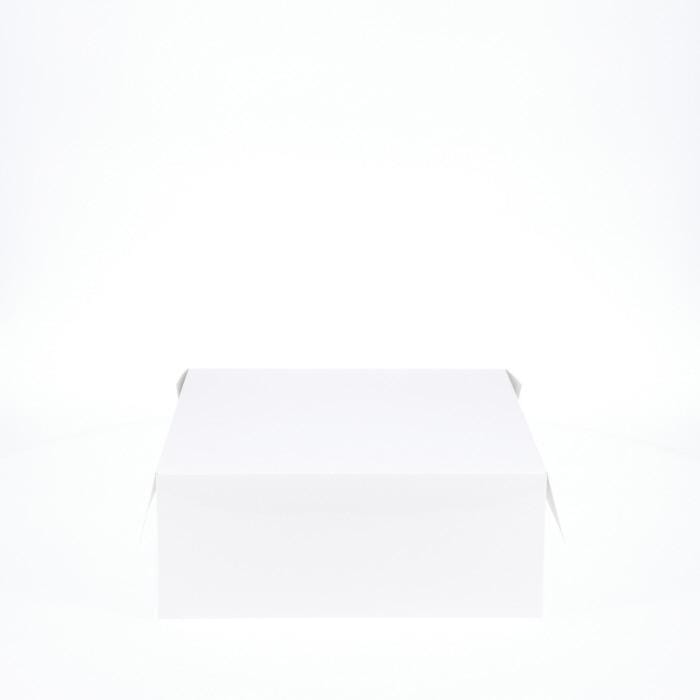 BOXXD™ CakeBoxes 10” x 10” x 4” Low Height Cake Dessert Box with Top Cover - Gloss White