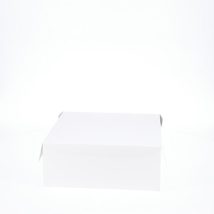 BOXXD™ CakeBoxes 10” x 10” x 4” Low Height Cake Dessert Box with Top Cover - Gloss White