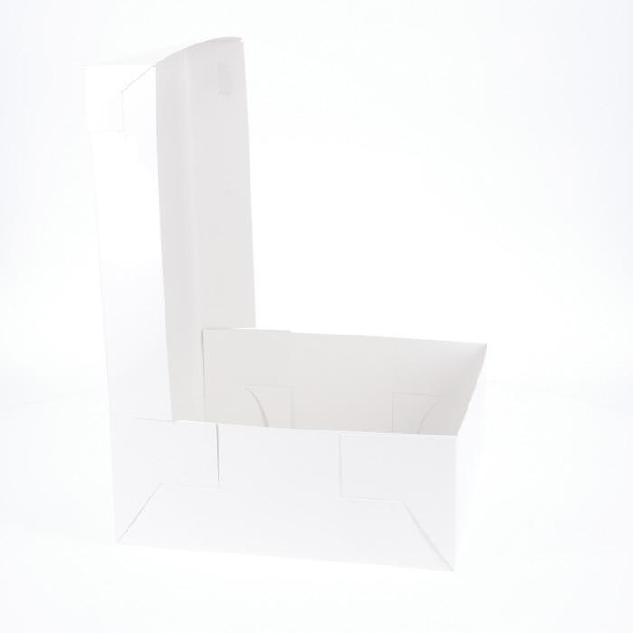 BOXXD™ CakeBoxes 10” x 10” x 4” Low Height Cake Dessert Box with Top Cover - Gloss White