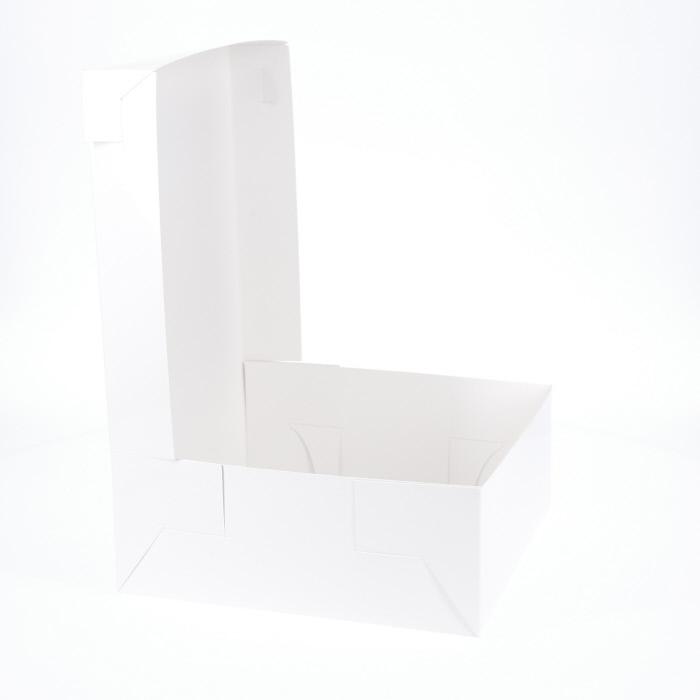 BOXXD™ CakeBoxes 10” x 10” x 4” Low Height Cake Dessert Box with Top Cover - Gloss White