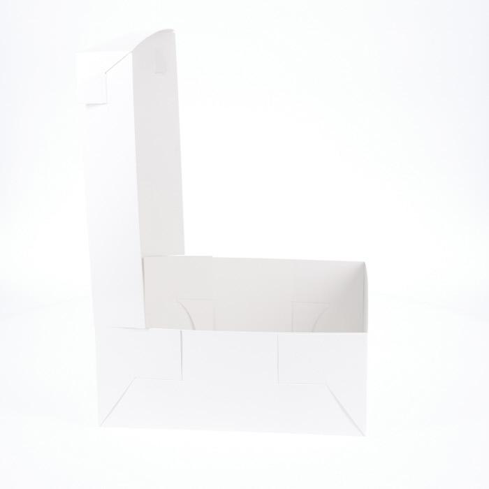 BOXXD™ CakeBoxes 10” x 10” x 4” Low Height Cake Dessert Box with Top Cover - Gloss White
