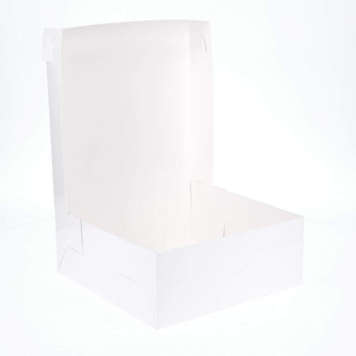 BOXXD™ CakeBoxes 10” x 10” x 4” Low Height Cake Dessert Box with Top Cover - Gloss White