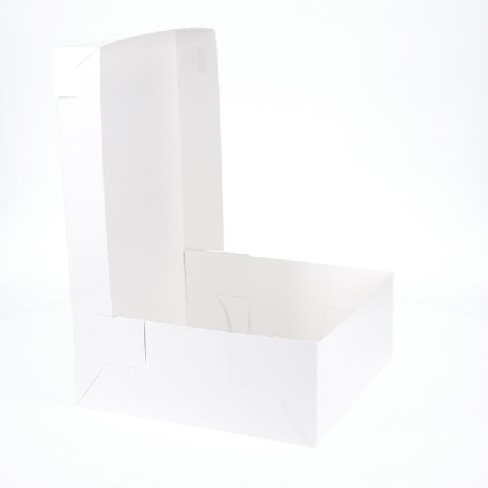 BOXXD™ CakeBoxes 10” x 10” x 4” Low Height Cake Dessert Box with Top Cover - Gloss White