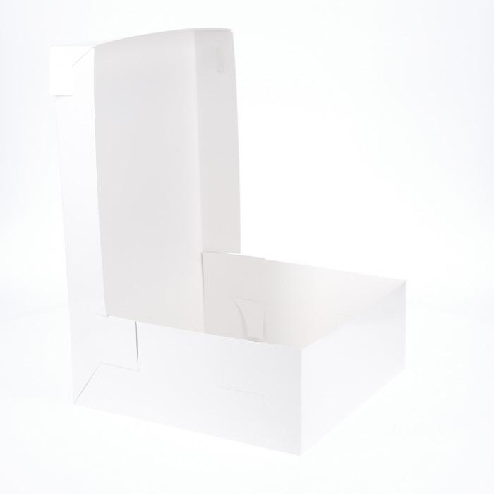 BOXXD™ CakeBoxes 10” x 10” x 4” Low Height Cake Dessert Box with Top Cover - Gloss White