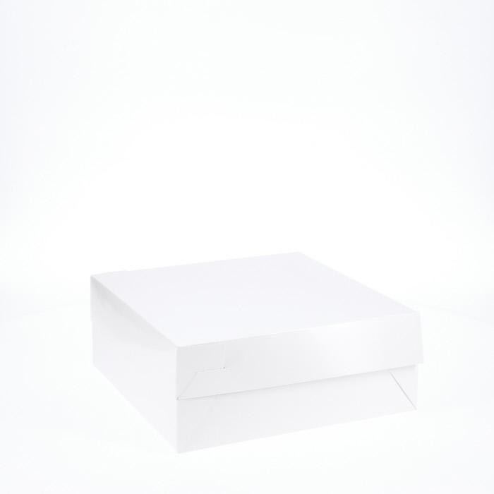 BOXXD™ CakeBoxes 10” x 10” x 4” Low Height Cake Dessert Box with Top Cover - Gloss White