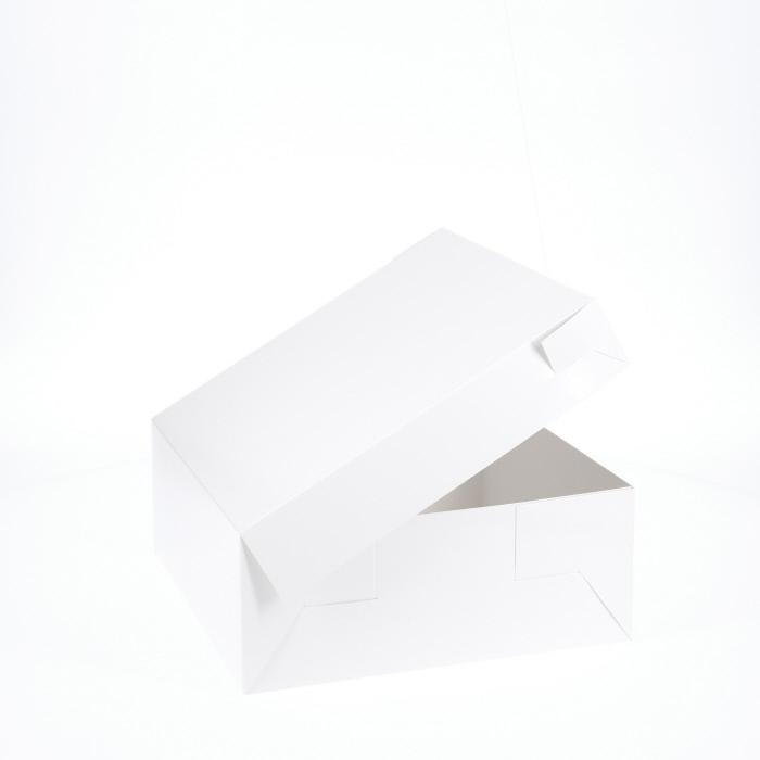 BOXXD™ CakeBoxes 10” x 10” x 4” Low Height Cake Dessert Box with Top Cover - Gloss White