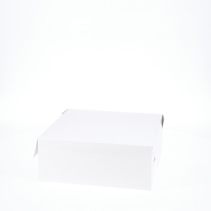 BOXXD™ CakeBoxes 10” x 10” x 4” Low Height Cake Dessert Box with Top Cover - Gloss White