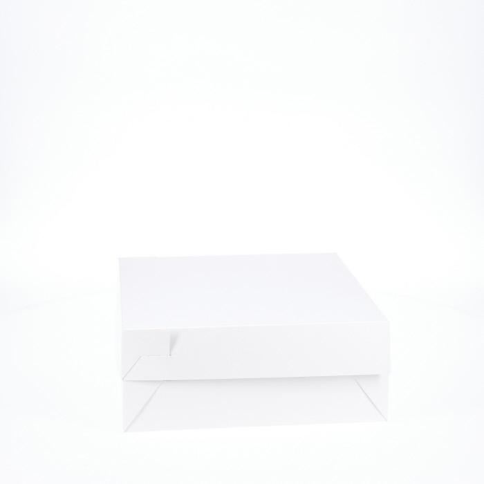BOXXD™ CakeBoxes 10” x 10” x 4” Low Height Cake Dessert Box with Top Cover - Gloss White