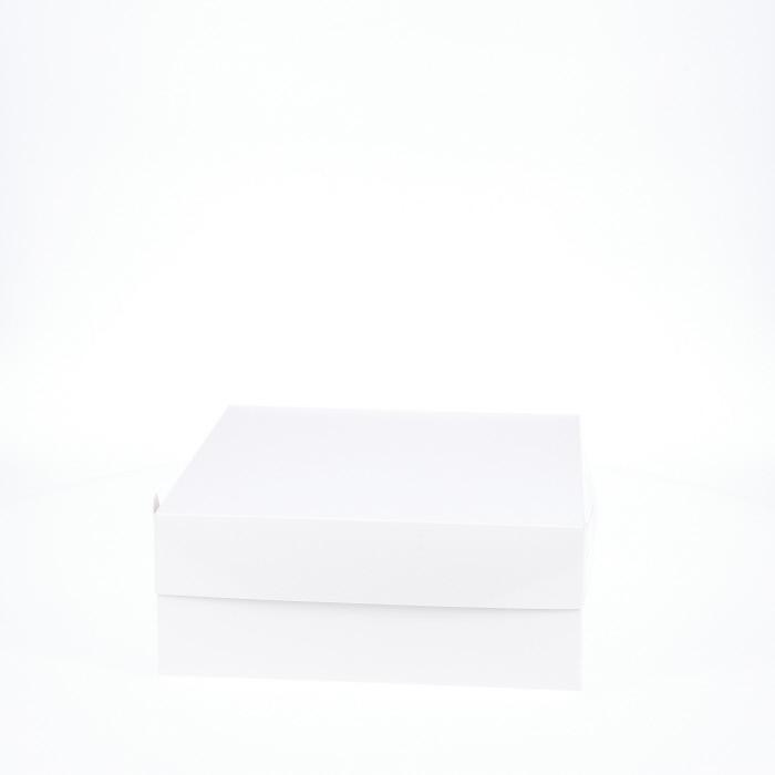 BOXXD™ CakeBoxes 10” x 10” x 4” Low Height Cake Dessert Box with Top Cover - Gloss White