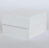 BOXXD™ CakeBoxes 10” x 10” x 8” Standard Height Cake Dessert Box with Top Cover - Gloss White