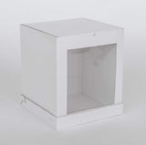 BOXXD™ CakeBoxes 12” x 12” x 14” Tall Height Cake Box with Front Clear Window - Gloss White