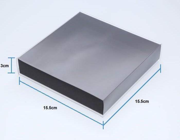 BOXXD™ CookieBoxes 15.5 x 15.5 x 3cm Small Cookie Dessert Box with Clear Slide Cover - Black Designer Range
