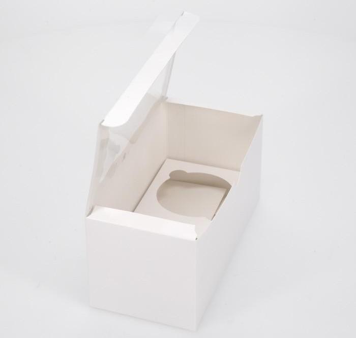 BOXXD™ CupcakeBoxes 2 Mini Cupcake Boxes with Clear Window - Gloss White