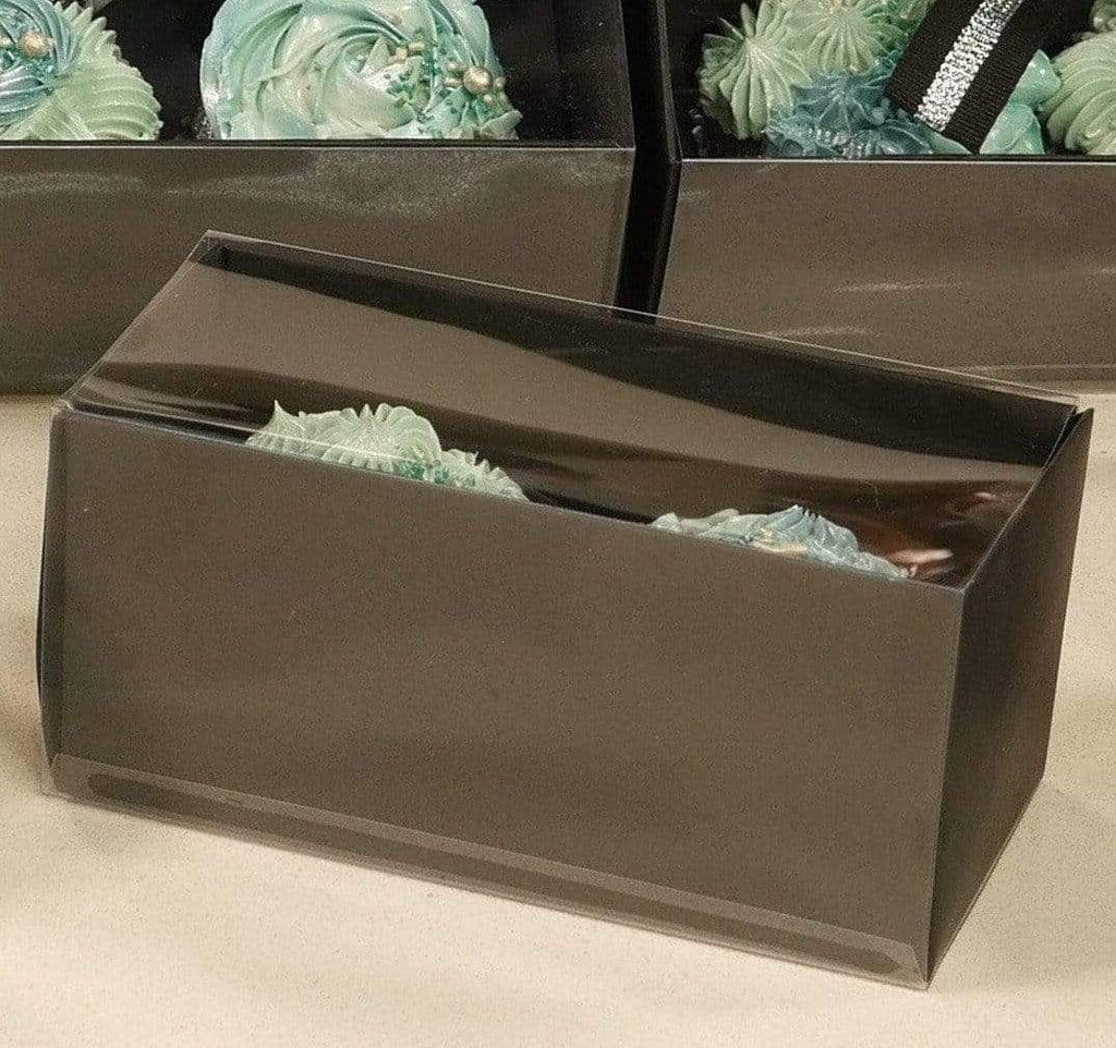 BOXXD™ CupcakeBoxes 2 Regular Cupcake Boxes with Clear Slide Cover - Black Designer Range