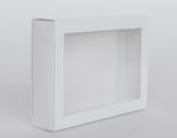 25.5 x 17.5 x 5cm Large Cookie Dessert Box with Slide Cover & Clear Window - Gloss White