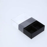 4 Chocolate Box with Clear Slide Cover - Black Designer Range