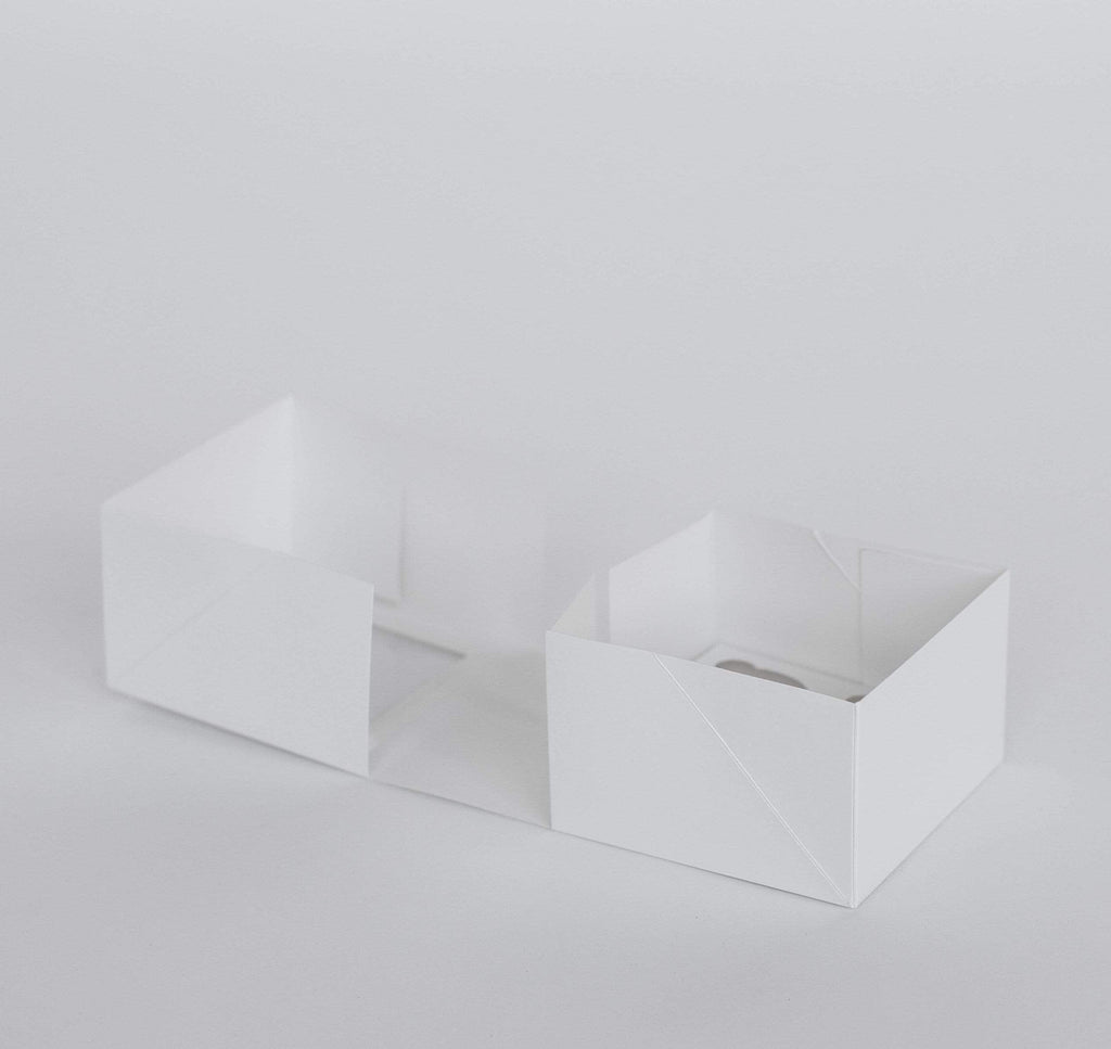 BOXXD™ CupcakeBoxes 4 Mini Cupcake Boxes with Clear Window - Gloss White