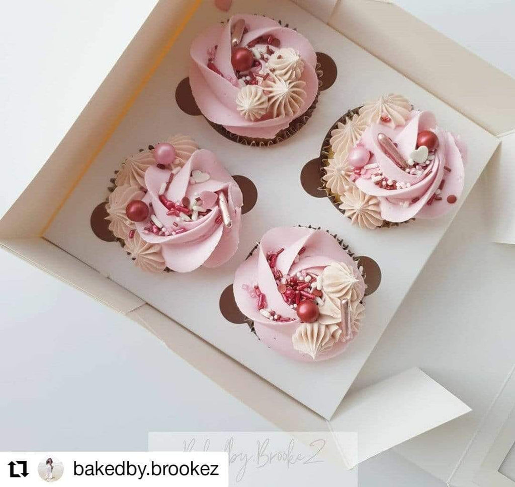 BOXXD™ CupcakeBoxes 4 Mini Cupcake Boxes with Clear Window - Gloss White