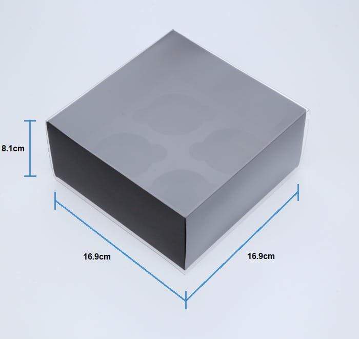 BOXXD™ CupcakeBoxes 4 Regular Cupcake Boxes with Clear Slide Cover - Black Designer Range