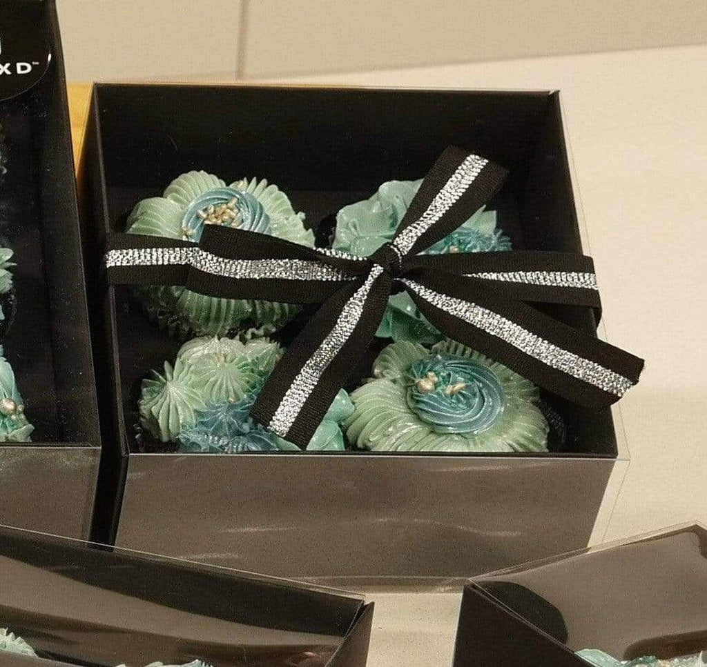 BOXXD™ CupcakeBoxes 4 Regular Cupcake Boxes with Clear Slide Cover - Black Designer Range