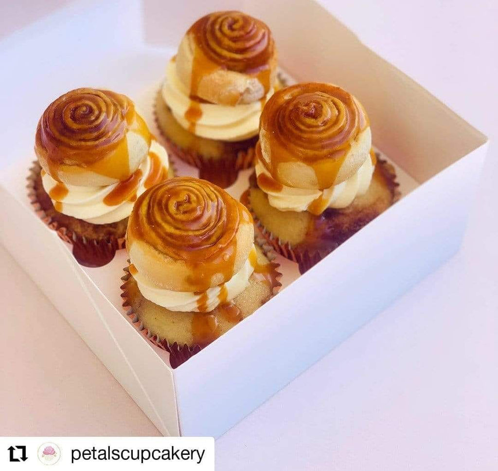 BOXXD™ CupcakeBoxes 4 Regular Cupcake Boxes with Clear Window - Gloss White