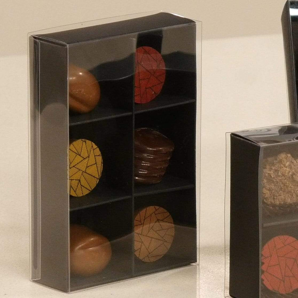 BOXXD™ ChocolateBox 6 Chocolate Box with Clear Slide Cover - Black Designer Range