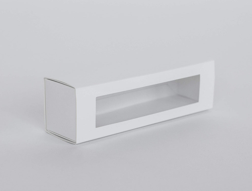 BOXXD™ MacaronBoxes 6 Macaron Dessert Box with Slide Cover & Clear Window - Gloss White
