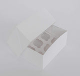 6 Mini Cupcake Boxes with Clear Window - Gloss White