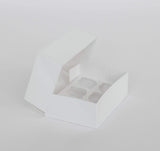 BOXXD™ CupcakeBoxes 6 Regular Cupcake Boxes with Clear Window - Gloss White