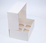 6 Regular Tall Cupcake Boxes with Clear Window - Gloss White