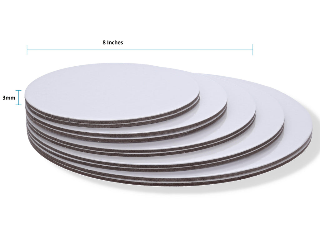 BOXXD™ CakeBoards 8" White Round Cardboard Cake Board
