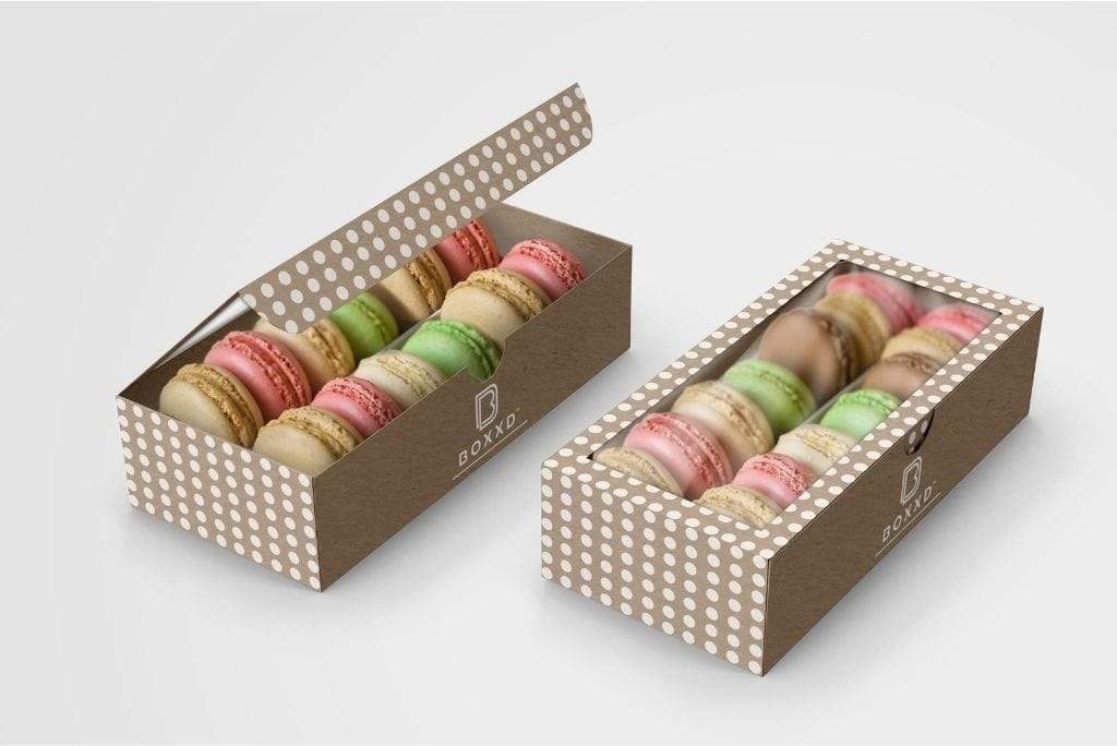 BOXXD™ CustomMacaronBoxes Custom Branded 12 Macaron Dessert Box with Slide Cover & Clear Window