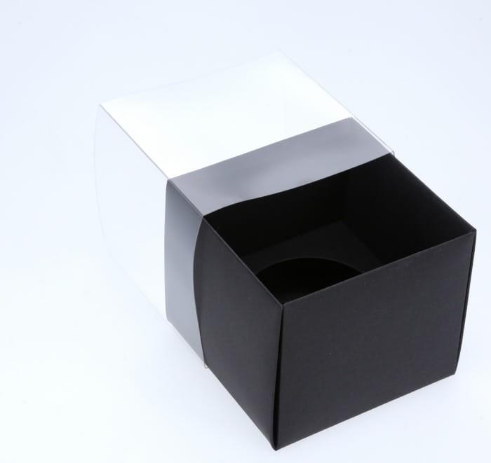BOXXD™ CupcakeBoxes 1 Regular Cupcake Boxes with Clear Slide Cover - Black Designer Range