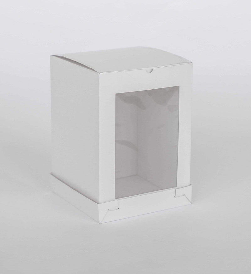 BOXXD™ CakeBoxes 10” x 10” x 14” Tall Height Cake Box with Front Clear Window - Gloss White