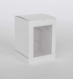 10” x 10” x 14” Tall Height Cake Box with Front Clear Window - Gloss White
