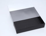 15.5 x 15.5 x 3cm Small Cookie Dessert Box with Clear Slide Cover - Black Designer Range
