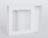 15.5 x 15.5 x 3cm Small Cookie Dessert Box with Slide Cover & Clear Window - Gloss White