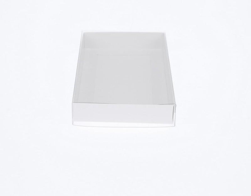 BOXXD™ CookieBoxes 18 x 9 x 2cm Twin Cookie Dessert Box with Clear Slide Cover - Gloss White