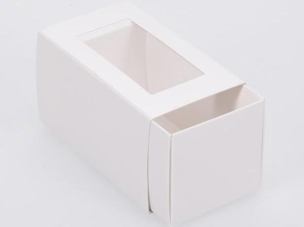 BOXXD™ MacaronBoxes 3 Macaron Dessert Box with Slide Cover & Clear Window - Gloss White