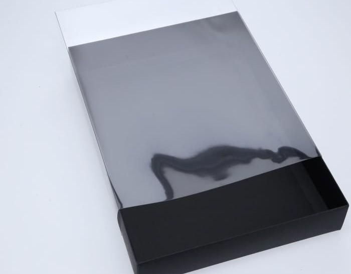 BOXXD™ CookieBoxes 32 x 23 x 5cm X-Large Cookie Dessert Box with Clear Slide Cover - Black Designer Range