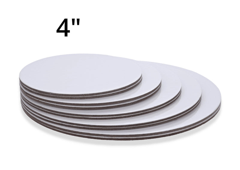 BOXXD™ CakeBoards 4" White Round Cardboard Cake Board